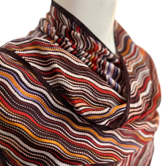 Missoni 100% Silk Scarf 🇮🇹 – Iconic Wavy Stripe Print – Made in Italy - Picture 3 of 13
